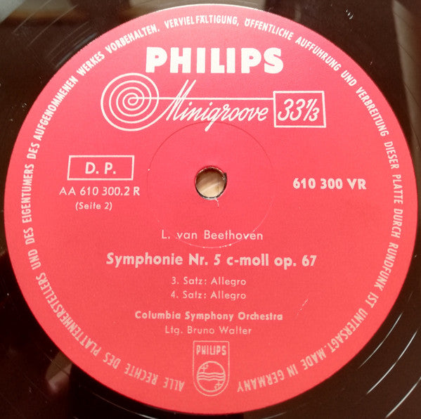 Bruno Walter, Columbia Symphony Orchestra, Beethoven* : Symphonie Nr. 5 C-Moll Op. 67 (10")