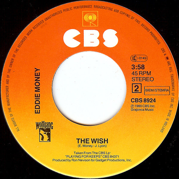 Eddie Money : Running Back (7", Single)