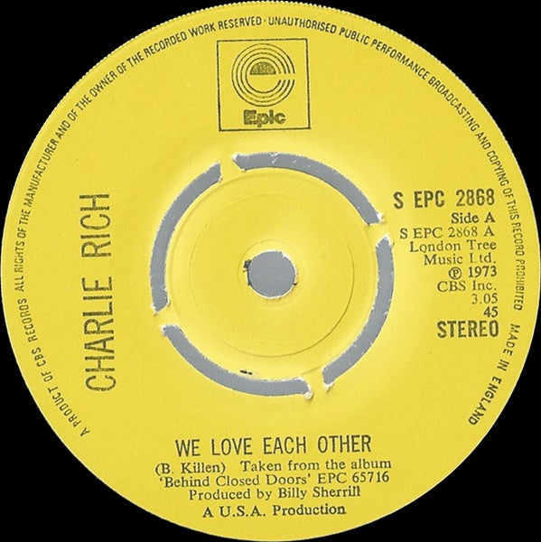 Charlie Rich : We Love Each Other (7", Single, Kno)