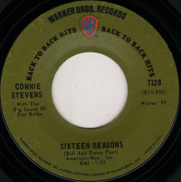 Connie Stevens : Sixteen Reasons / Make Believe Lover (7", RE)