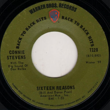 Connie Stevens : Sixteen Reasons / Make Believe Lover (7", RE)