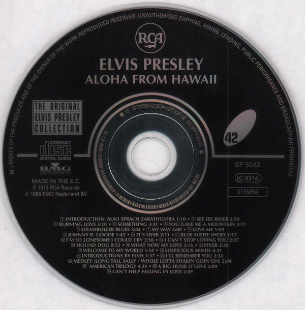 Elvis Presley : Aloha From Hawaii Via Satellite (CD, Album, RE)