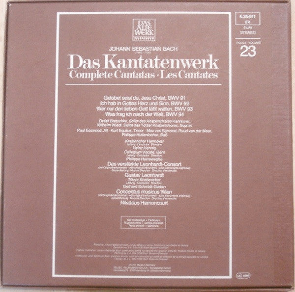 Johann Sebastian Bach : Das Kantatenwerk (Complete Cantatas) | BWV 91-94 | Vol. 23 (2xLP + Box)