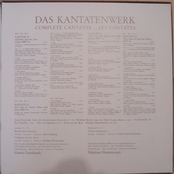 Johann Sebastian Bach : Das Kantatenwerk (Complete Cantatas) | BWV 91-94 | Vol. 23 (2xLP + Box)