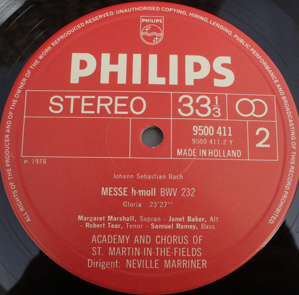 Johann Sebastian Bach, Margaret Marshall, Janet Baker, Robert Tear, Samuel Ramey, Chorus Of St Martin In The Fields & The Academy Of St. Martin-in-the-Fields, Sir Neville Marriner : Messe H-Moll = Mass In B Minor = Messe En Si Mineur (3xLP, Album + Box)