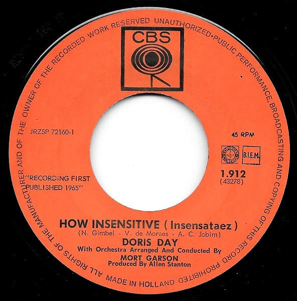 Doris day : How Insensitive / Meditation (7", Single)