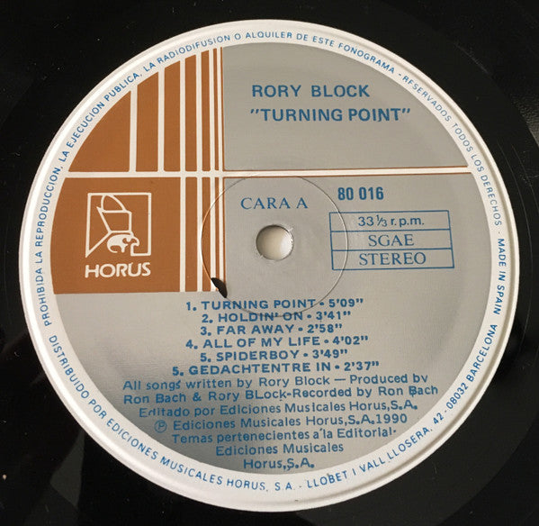Rory Block : Turning Point (LP, Album)
