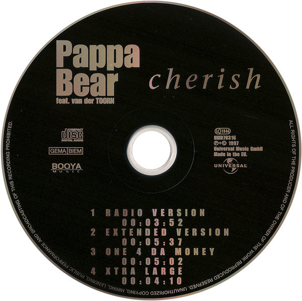 Pappa Bear Feat. Jan van der Toorn : Cherish (CD, Maxi)