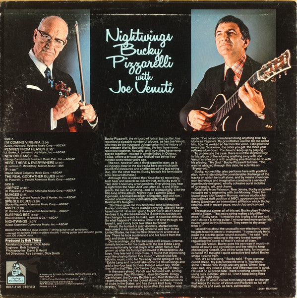 Bucky Pizzarelli With Joe Venuti : Nightwings (LP, Album)