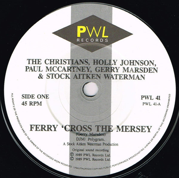 The Christians, Holly Johnson, Paul McCartney, Gerry Marsden & Stock, Aitken & Waterman : Ferry 'Cross The Mersey (7", Single, Pap)