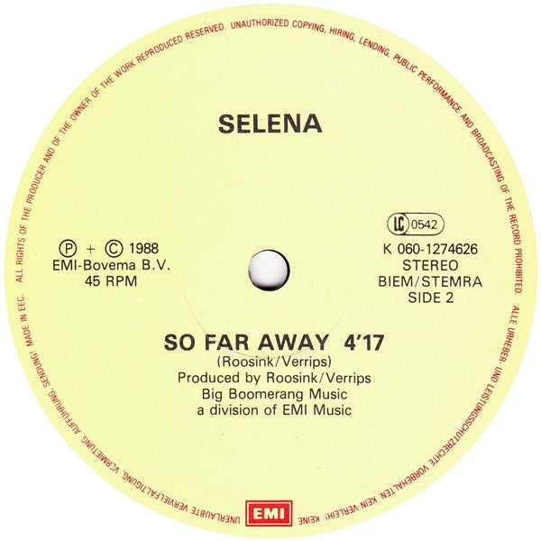 Selena (3) : So Far Away (12")