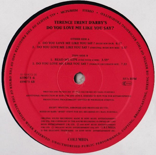 Terence Trent D'Arby : Do You Love Me Like You Say? (12")