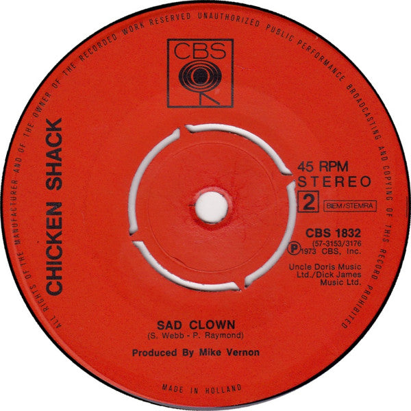 Chicken Shack Featuring Christine Perfect : I'd Rather Go Blind (7", Single)