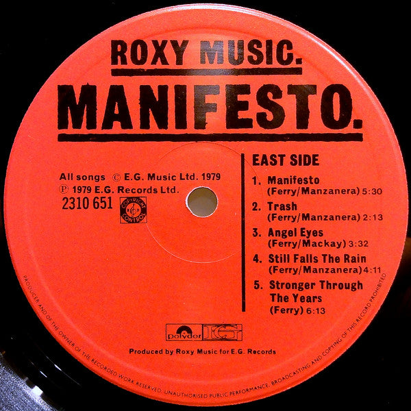 Roxy Music : Manifesto (LP, Album)