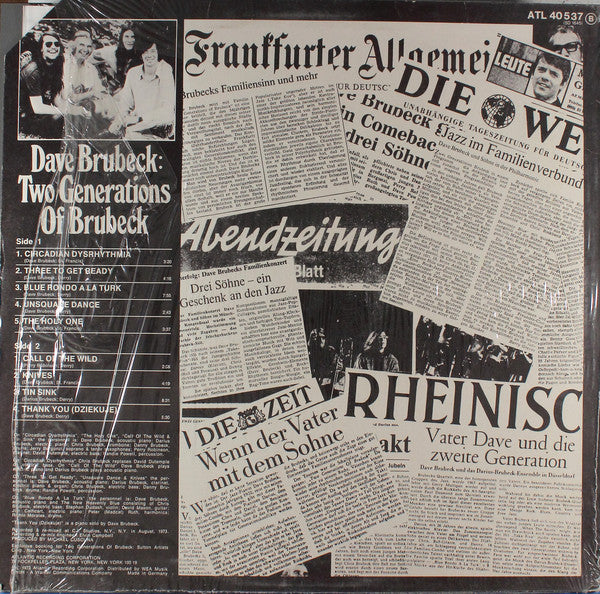 Dave Brubeck : Two Generations Of Brubeck (LP, Album)