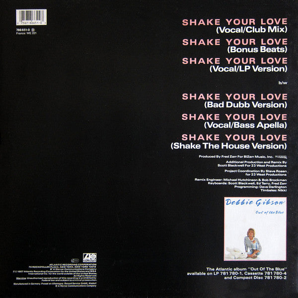 Debbie Gibson : Shake Your Love (12", Maxi)