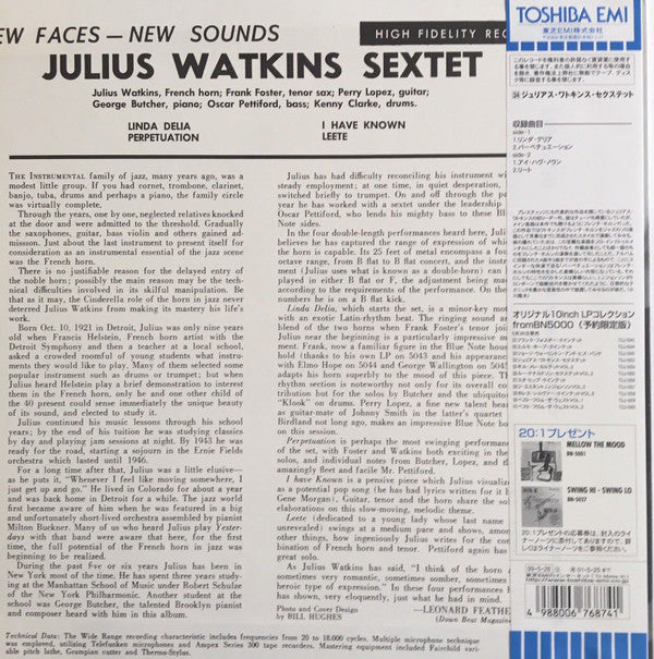 Julius Watkins Sextet : New Faces – New Sounds (10", Album, Mono, Ltd, RE)