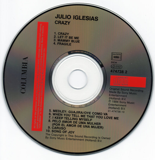 Julio Iglesias : Crazy (CD, Album)