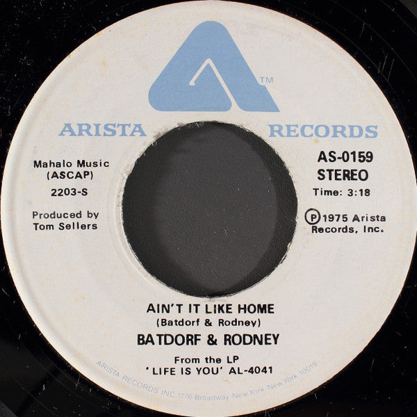 Batdorf & Rodney : Somewhere In The Night (7", Single)