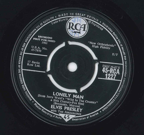 Elvis Presley With The Jordanaires : Surrender (Torna A Surriento) (7", Single)