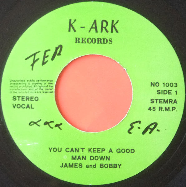 James & Bobby Purify / Ohio Untouchables : You Can't Keep A Good Man Down / I'm Tired (7", Single)