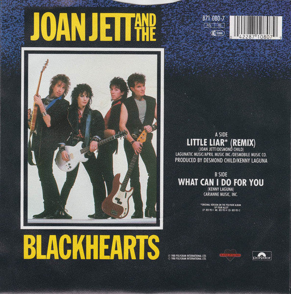 Joan Jett And The Blackhearts* : Little Liar (7", Single)