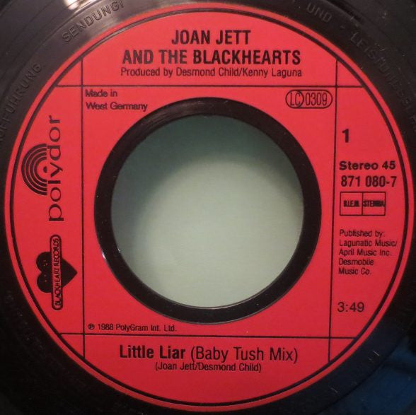 Joan Jett And The Blackhearts* : Little Liar (7", Single)