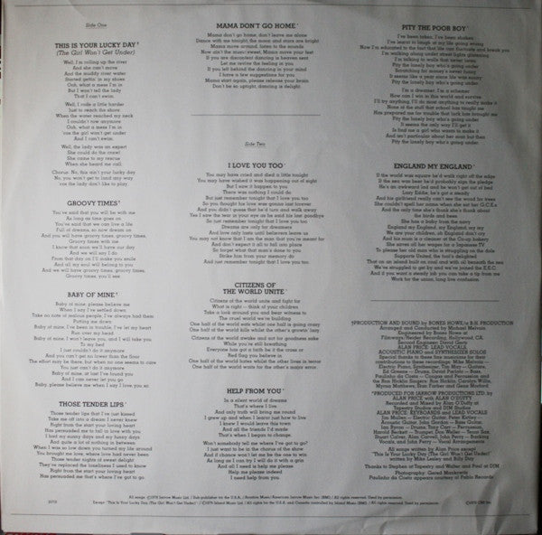Alan Price : Lucky Day (LP, Album, Promo)
