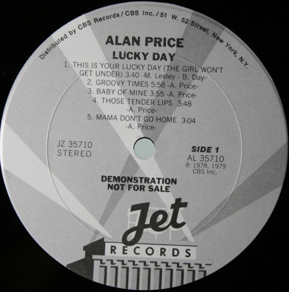 Alan Price : Lucky Day (LP, Album, Promo)
