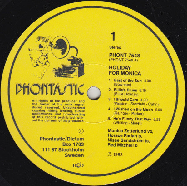 Monica Zetterlund, Red Mitchell, Nisse Sandström, Horace Parlan : Holiday For Monica (LP, Album)