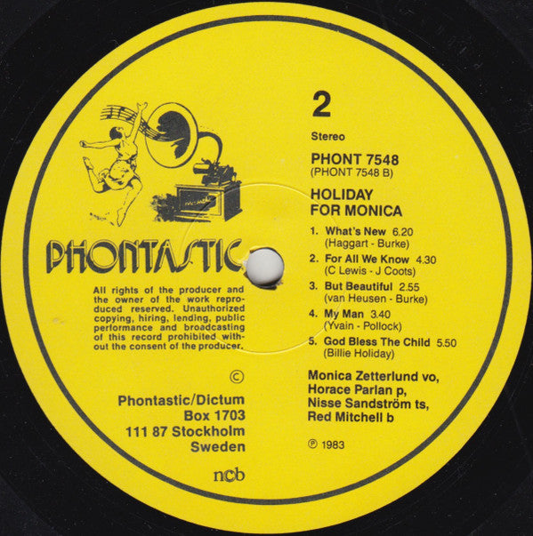 Monica Zetterlund, Red Mitchell, Nisse Sandström, Horace Parlan : Holiday For Monica (LP, Album)