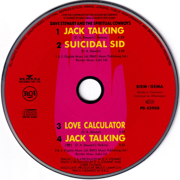 Dave Stewart And The Spiritual Cowboys : Jack Talking (CD, Maxi)