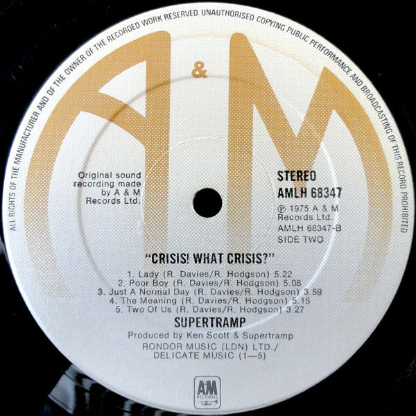 Supertramp : Crisis? What Crisis? (LP, Album)