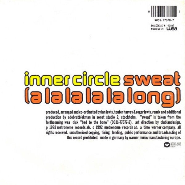Inner Circle : Sweat (A La La La La Long) (7", Single, Sol)