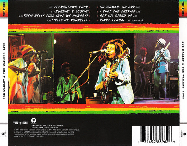 Bob Marley & The Wailers : Live! (CD, Album, RE, RM)
