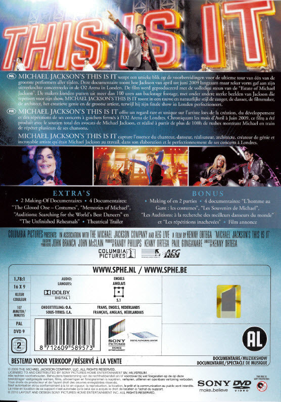 Michael Jackson : This Is It (DVD-V, PAL)