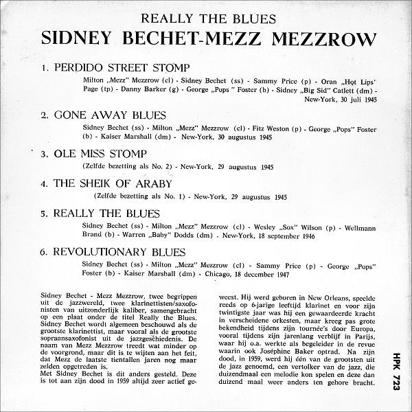 Sidney Bechet - Mezz Mezzrow : Really The Blues (7", EP, Comp)
