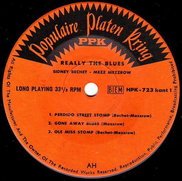 Sidney Bechet - Mezz Mezzrow : Really The Blues (7", EP, Comp)