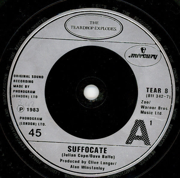 The Teardrop Explodes : You Disappear From View / Suffocate (7", Single)