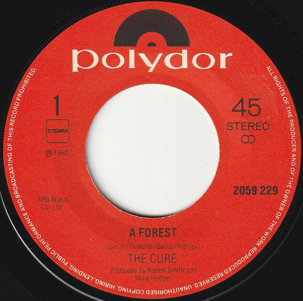 The Cure : A Forest (7", Single)