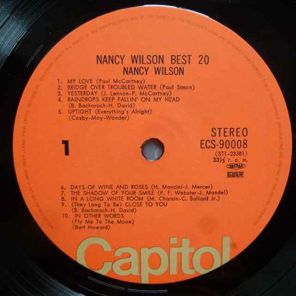 Nancy Wilson : Nancy Wilson Best 20 (LP, Album, Comp)
