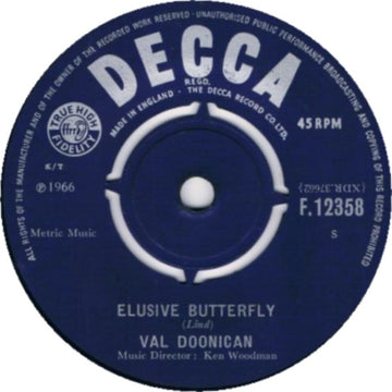 Val Doonican : Elusive Butterfly (7", Single)