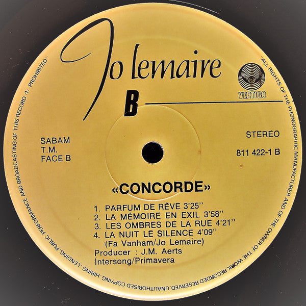 Jo Lemaire : Concorde (LP, Album)