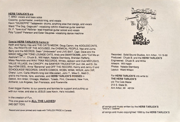 The Herb Tarlick's : Hummingbird (7")