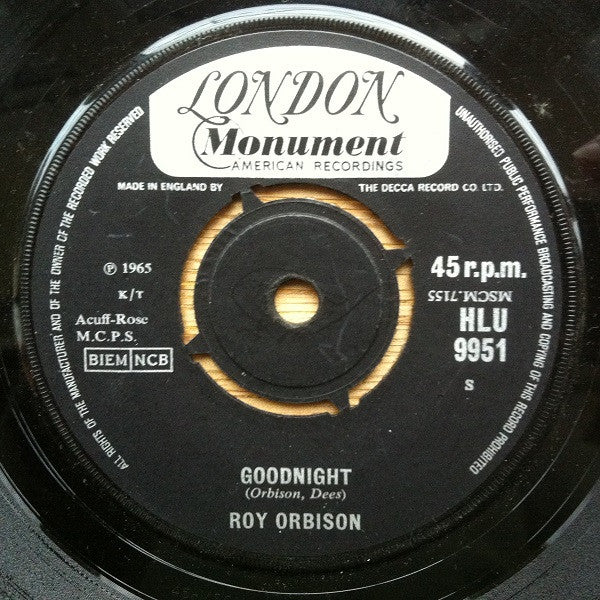 Roy Orbison : Goodnight (7", Single)