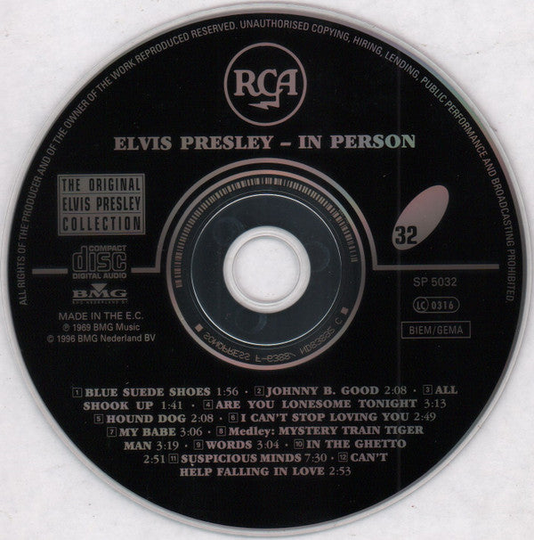 Elvis Presley : Elvis In Person At The International Hotel (CD, Album, RE)