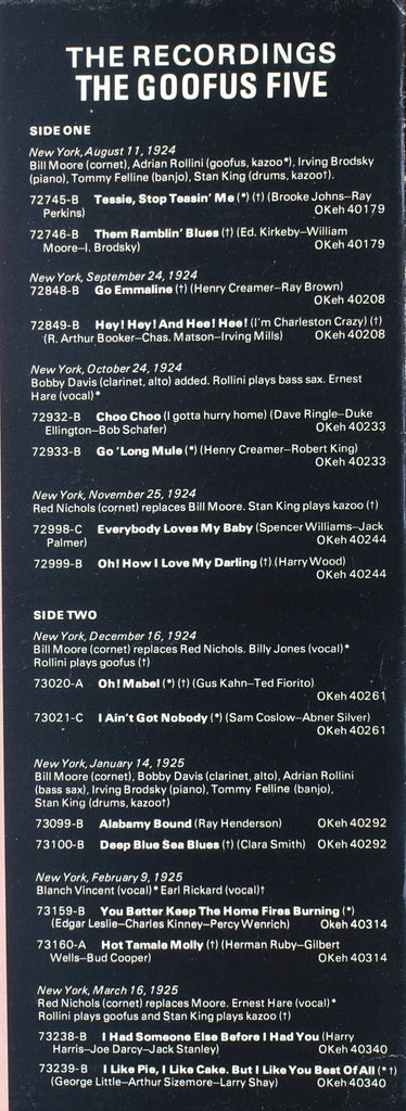 Adrian Rollini - The Goofus Five : 1924-1925 (LP, Comp)