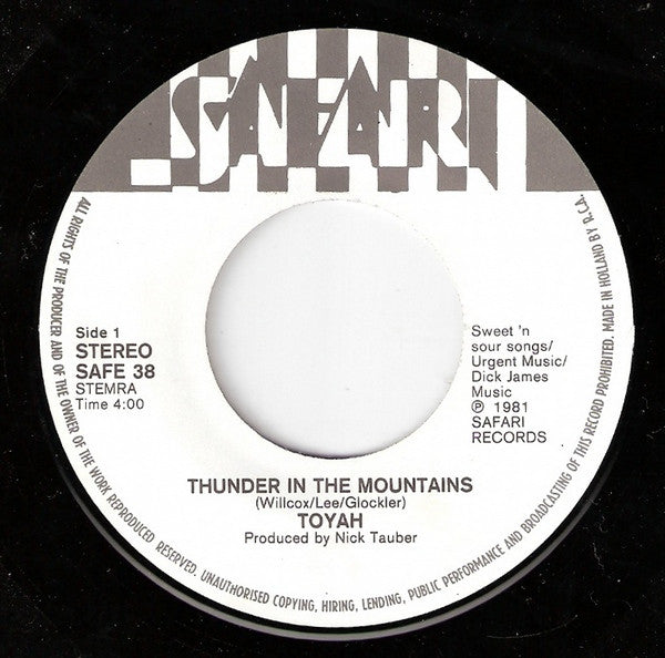 Toyah (3) : Thunder In The Mountains (7", Single)