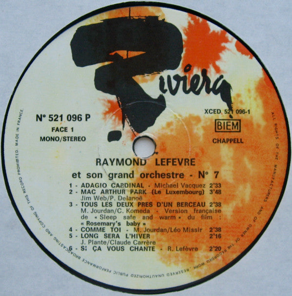 Raymond Lefèvre Et Son Grand Orchestre : Raymond Lefèvre Et Son Grand Orchestre Nº 7 (LP, Album)