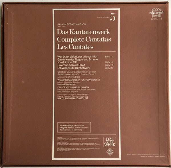 Johann Sebastian Bach : Das Kantatenwerk · Complete Cantatas | BWV 17-20 | 5 (2xLP + Box)